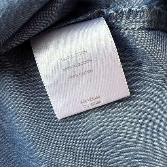 Ellen Tracy Women's Blue 100% Cotton Button Down Shirt - Picture 3 of 5